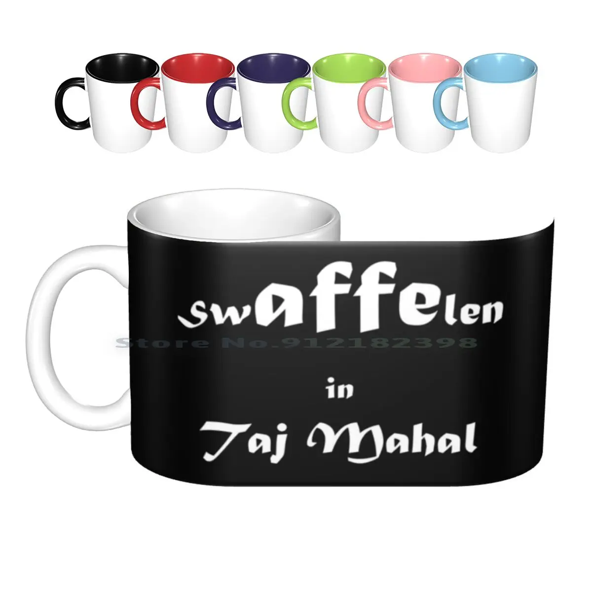 Limited-Swaffelen In Taj Mahal-Gift Ceramic Mugs Coffee Cups Milk Tea Mug Idea Party Disco India Holland Mallorca Beach Spain