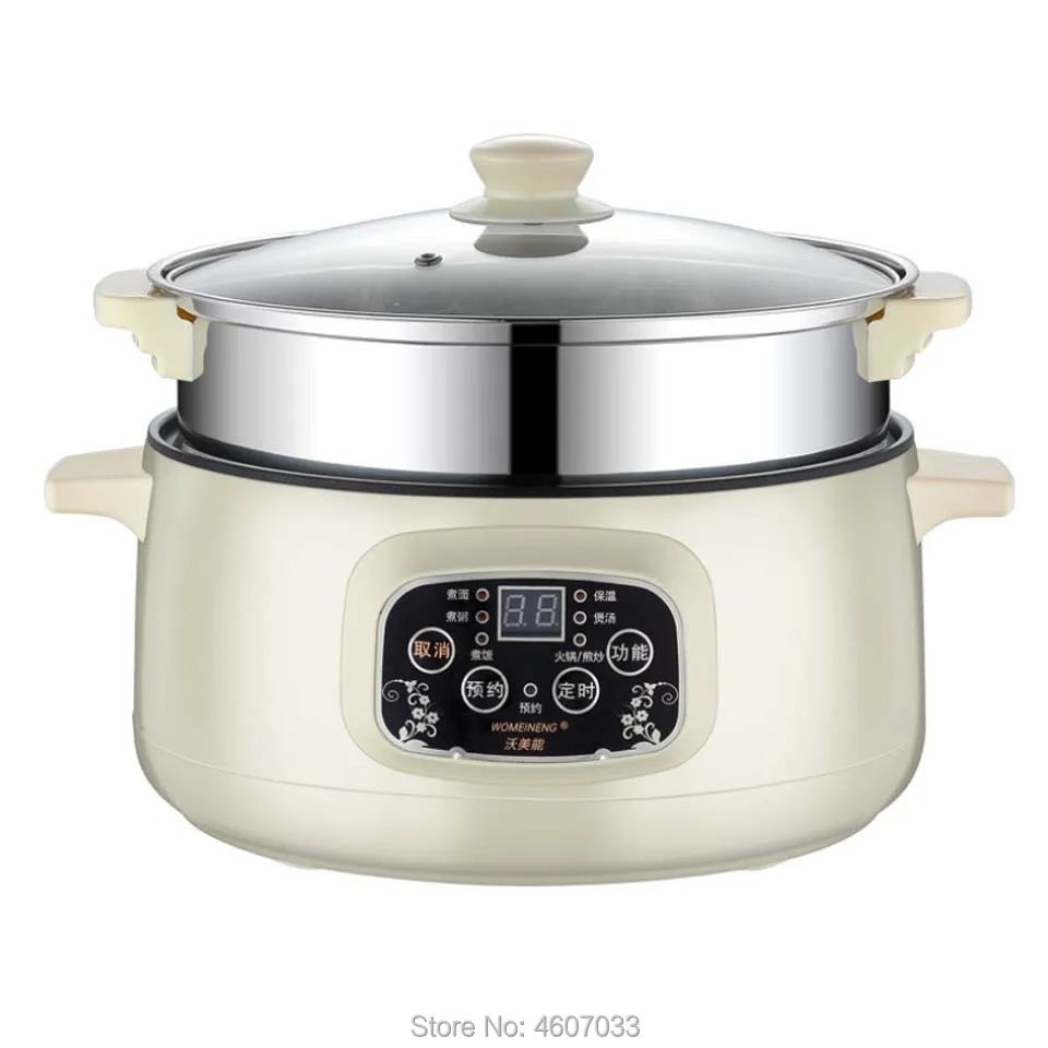 Fogão Elétrico Multifuncional, Panela De Aquecimento, Máquina De Panela De Cozinha, Hotpot, Noodles, Ovos, Vapor De Sopa, Fogão De Arroz, 220V, 110V