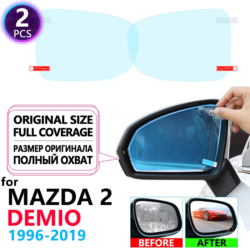 Full Cover Anti Fog Film Rearview Mirror for Mazda 2 Demio DW DY DE DJ 1996~2019 Car Films Accessories 2003 2008 2013 2015 2018