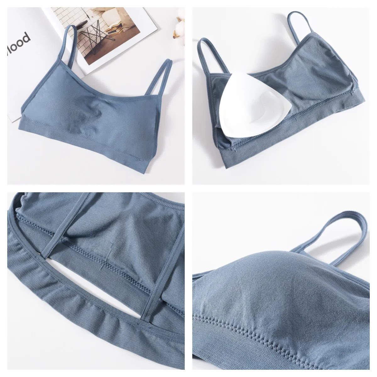 Seamless Tube Top Bras Women Backless Nonwire Underwear Female Sexy Lingerie Women Crop Tops Removable Pad Bralette Sports Top