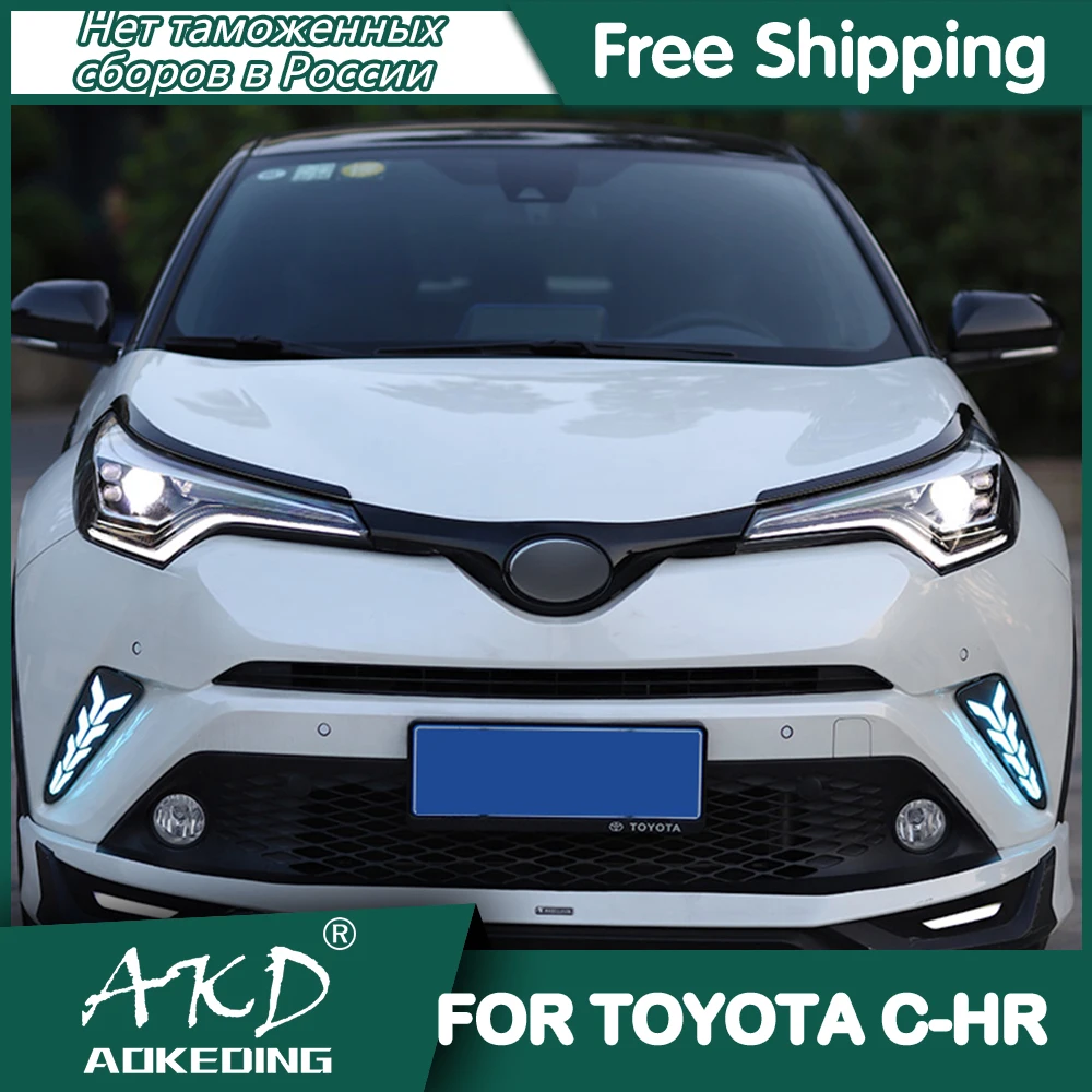 

For Toyota C-HR 2018-2021 Headlights DRL Day Running Light LED Bi Xenon Bulb Fog Lights Car Accessory CHR Head Lamp