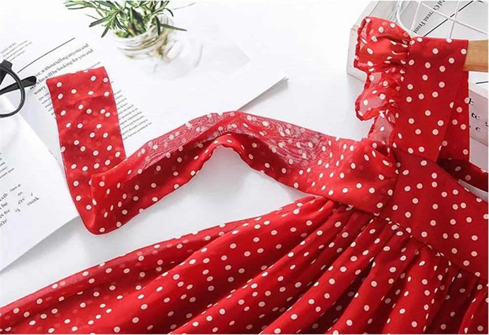 2-6Y Girls Red Bow Dress Princess Tutu Summer Dress for Girls Children Birthday Party Vestidos Kids Autumn Spring Dresses