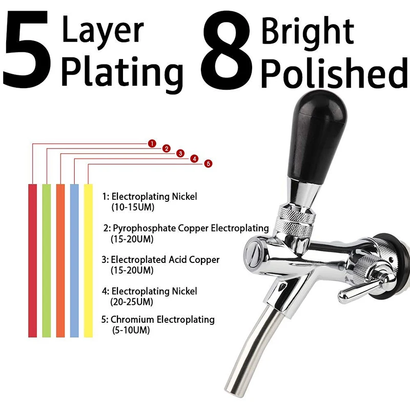 Home Brewing Beer Tap,100mm/120mm Long Shank Adjustable Draft Beer Faucet Tap Kegerator Tap Dispenser Bar Wine Tools ,Wholesale