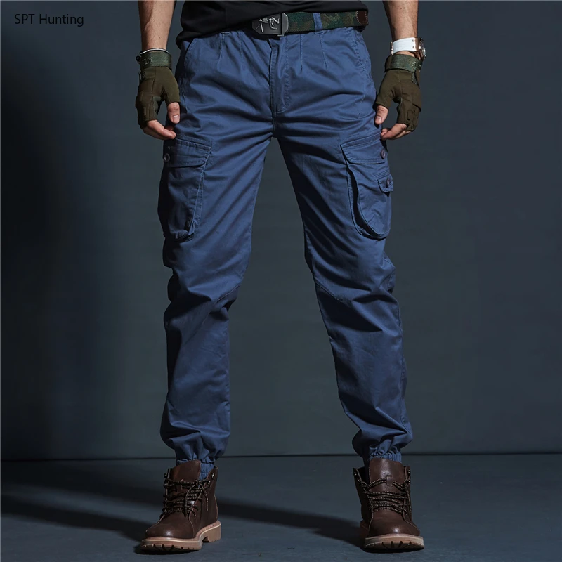 Tactical Pants Mens Cargo PantsBlue/Khaki Military Jeans Denim Trousers Pantalon Tactico Hombre Sarouel Homme.FA14