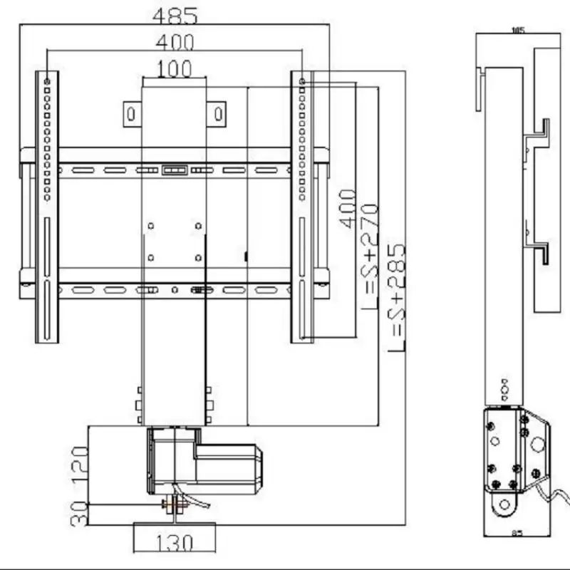 Imagem -06 - Suporte tv para Elevação de tv 110240v 700 mm de Curso com Controle Remoto Peças de Suporte de Montagem