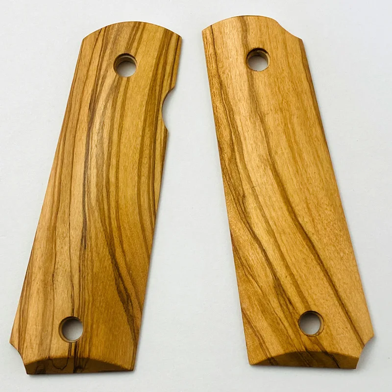 1 Pair Olive Wood Non-slip Custom Grips Handle Scales Patches for P4 ZY 1911