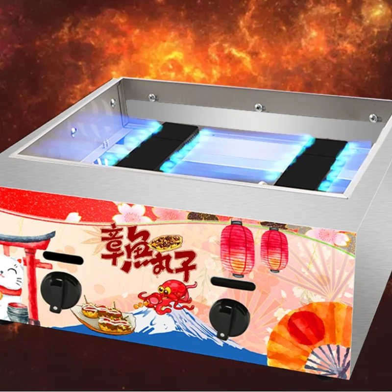 28 Löcher Takoyaki Maschine kommerziellen Stall Gas/elektrische Doppel platte Fisch ball Herd Gas Takoyaki Maschine kleine Bälle