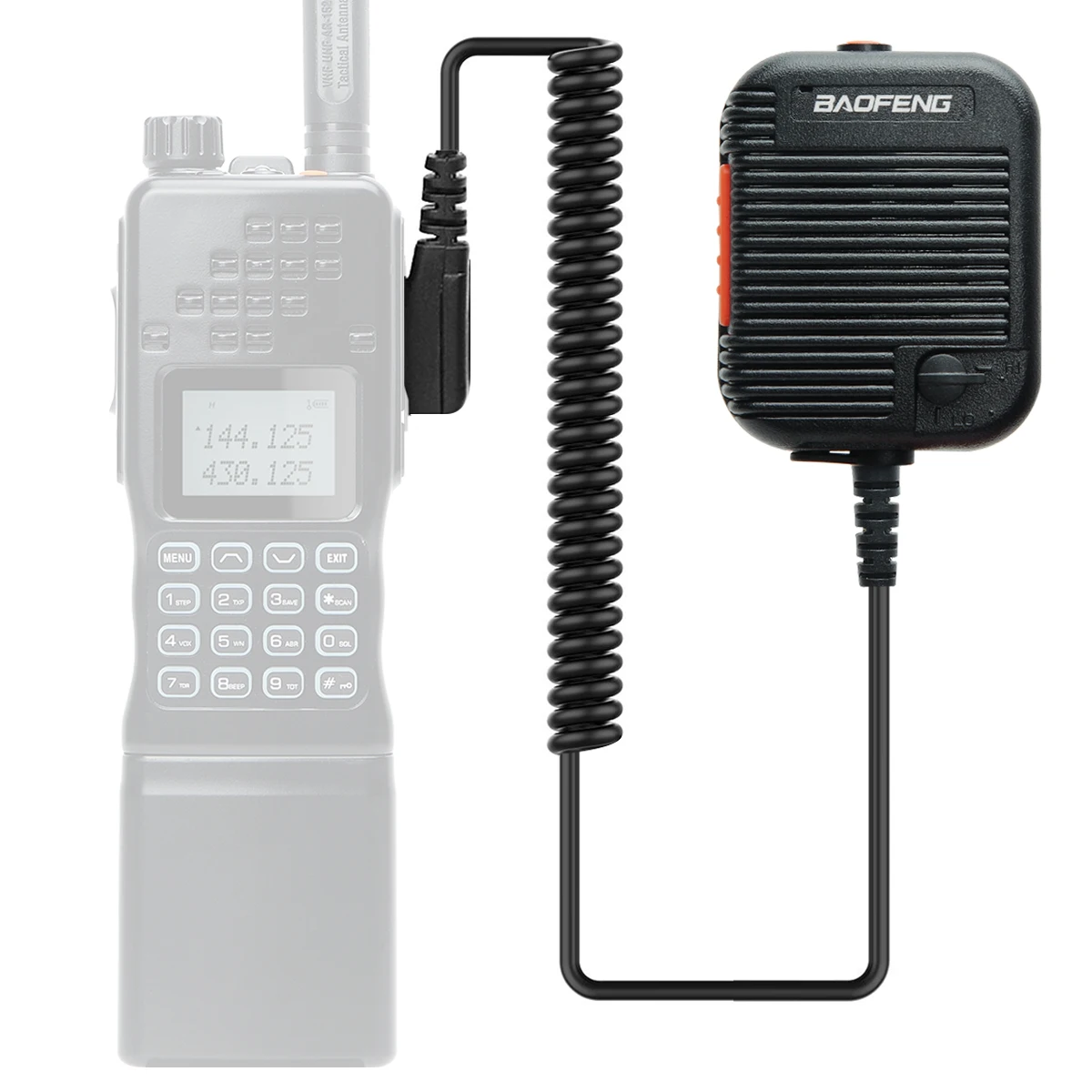 Baofeng-micrófono táctico para walkie-talkie, altavoz de volumen ajustable para Baofeng AR-152, AR-152, BF-888S, UV-5R, UV-S9 Pro