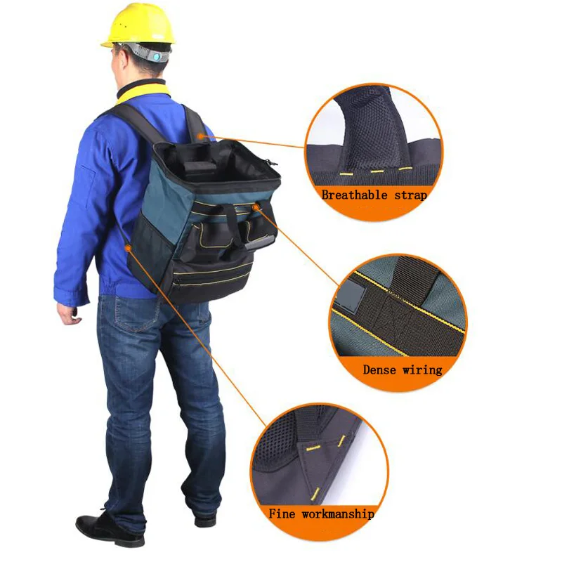 Backpack Tool Multi-Function Repair Double Household Tool Storage Bag Waterproof Backpack Tote Bag Three-Dimensional Kit