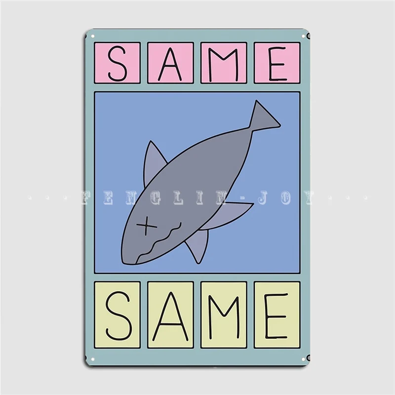 Nichijou Same Shark Metal Plaque Poster Pub Home Personalized Poster Tin Sign Posters