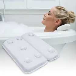 New SPA Bathtub Pillow Soft 2-Panel Shoulder Non-slip Suction Bath Headrest Cushion Bath Pillows