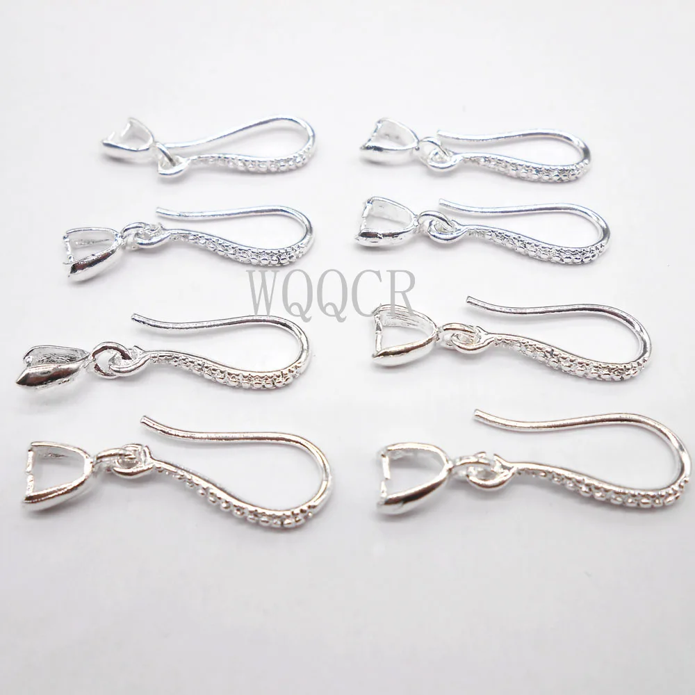 Wholesale 10X Lot Jewelry Findings 925 Silver DIY Jewelry Making Earrings Frosted Surface Clip Hooks Earring Making Supplies