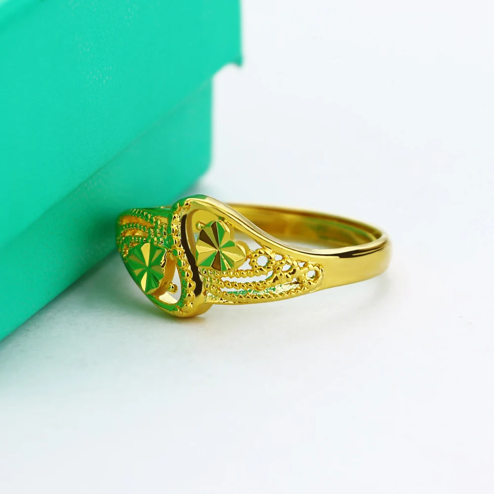 Elegant Female Gold Ring Pattern Carving Heart Design 100% 925 Sterling Silver Popular Ring Jewelry Wedding Gift Bijoux image 6