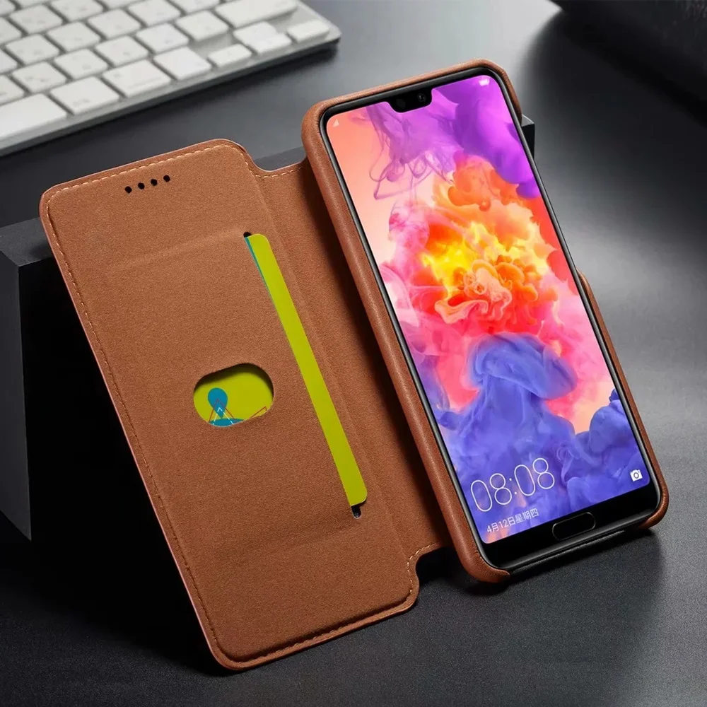 Retro Ultra Slim Leather Case Flip Cover for iPhone SE 11 Pro XS Max XR 8 7 6S 6 Plus Card Holder Stand Coque Capas PhoneProtect