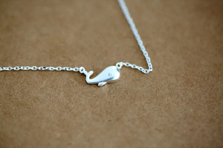925 Sterling Silver Cute whale Necklaces & Pendants For Women Fashion Lady Festival Gift Sterling-silver-jewelry