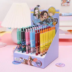 48 pcs/lot Demon Slayer Press Gel Pen Cute 0.5mm Black Ink Signature Pens Promotional Gift Stationery School Supplies