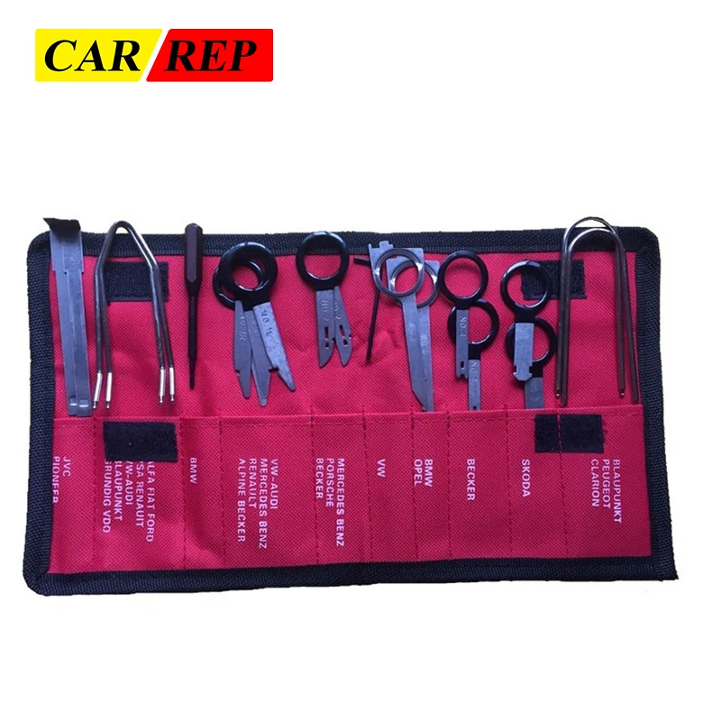 20pcs Vehicle Car Radio Door Panel Removal Realese Stereo Headunit Audio Keys Navigation Dash Trim Install Tools Kit