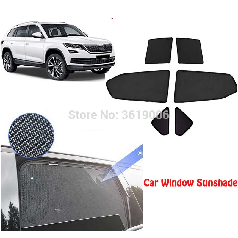 6pcs High-end custom For Skoda Kodiaq card type magnetic car curtain sun shade car window shade car styling