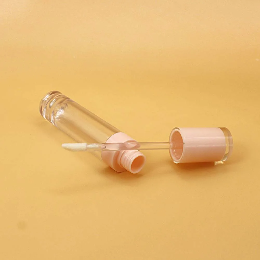 8ml Plastic Transparent and Thickened Lip Gloss Tube Pink and Black Middle Ring Cosmetic  DIY Lip Glaze Packaging Container