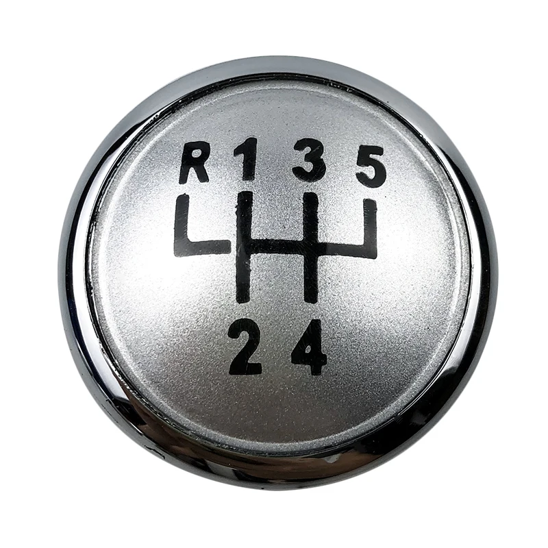 Silver Black Gear Shift Knob Lever Shifter Emblem Cap Cover For VW Polo 9N 9N2 GTI 2002 2003 2004 2005 2006 2007 2008 2009 2010