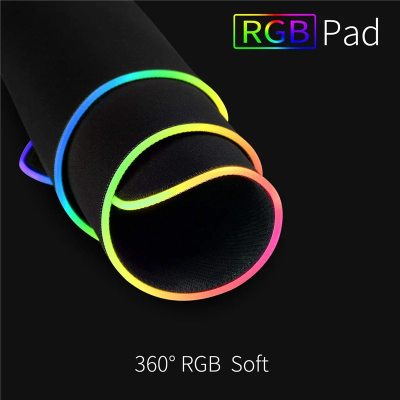 RGB Gaming Mouse Pad Large Size Colorful Luminous for PC Computer Desktop 7 Colors LED Light Desk Mat Gaming Keyboard Pad