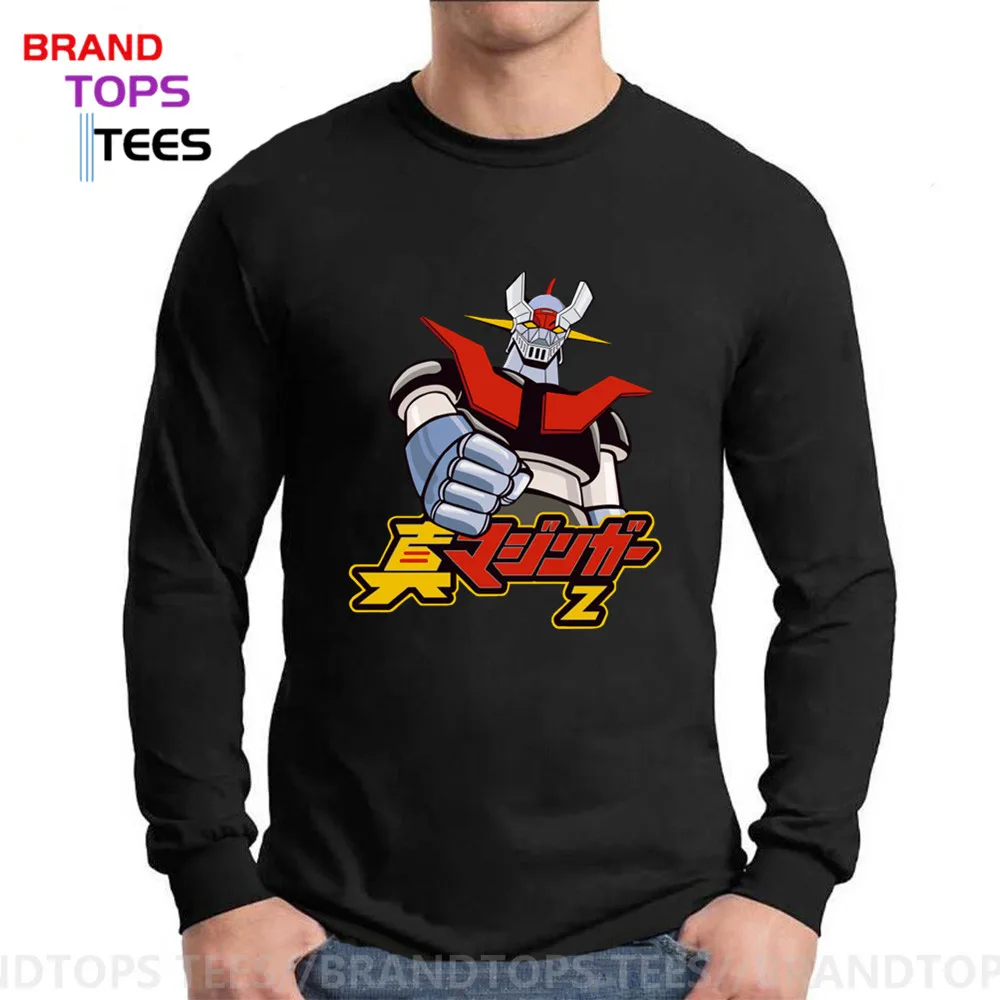 2023 New 100% Cotton O Neck Japan Anime Mazinger Z Long Sleeve Tee Shirt Men Cartoon T-Shirt UFO Robot Grendizer Goldorak Tshirt