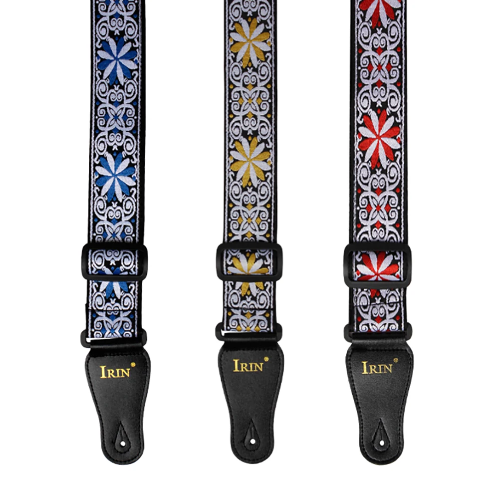 M MBAT High Quality Embroidered Guitar Strap National Style Shoulder Ribbon Musical Instrument Strap Guitar Instrument Part