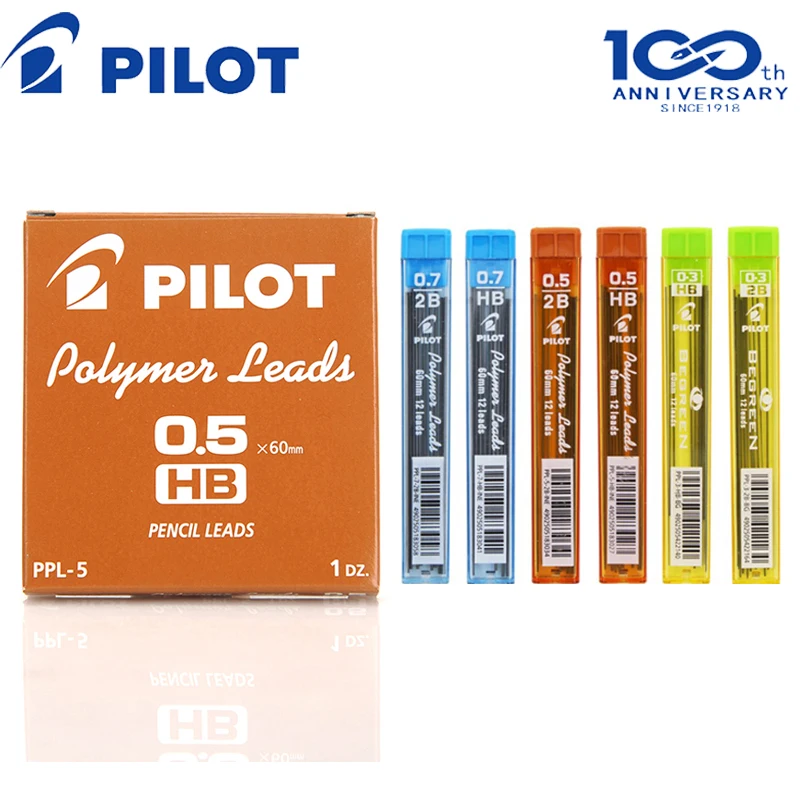 

10pcs/batch Japanese PILOT Polymer Lead Automatic Pencil Refill 0.3 Mm / 0.5 Mm / 0.7 Mm 60mm 2B / HB PPL-3 / 5/7