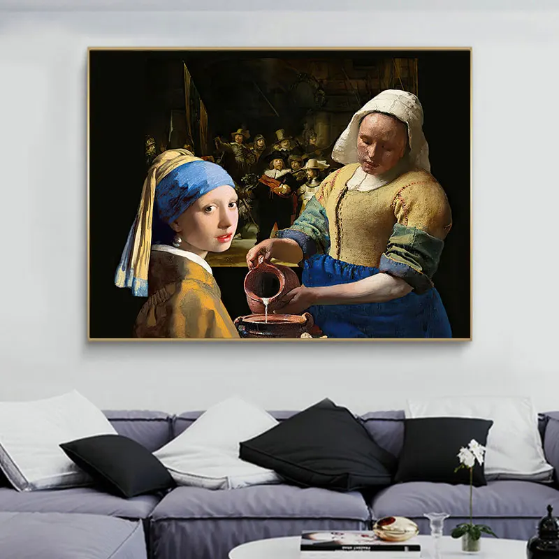 Diamond Painting The Milkmaid Full Square Diamond Embroidery Rhinestones Mosaic Picture Johannes Vermeer Series