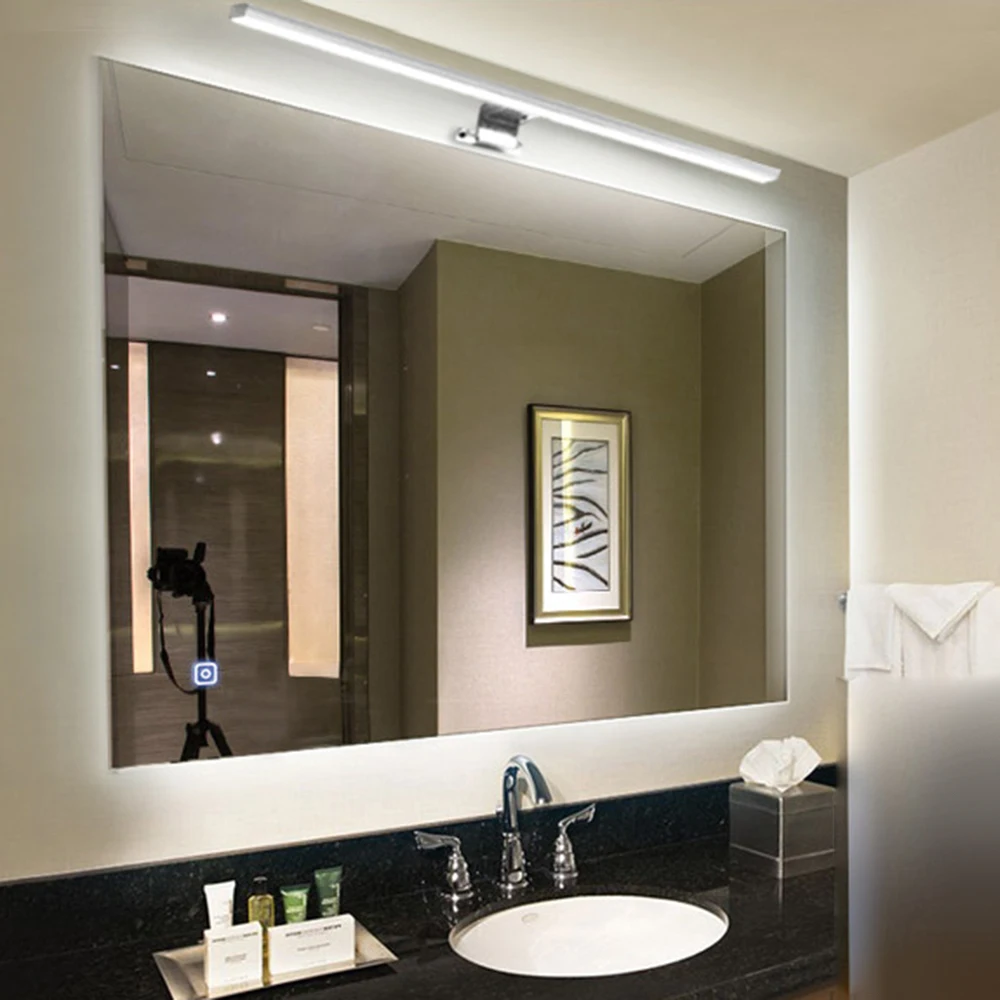 Luz Led moderna para espejo de baño, lámpara de pared Industrial montada en la pared, AC90-260V, resistente al agua, de acero inoxidable, 5W y 8W