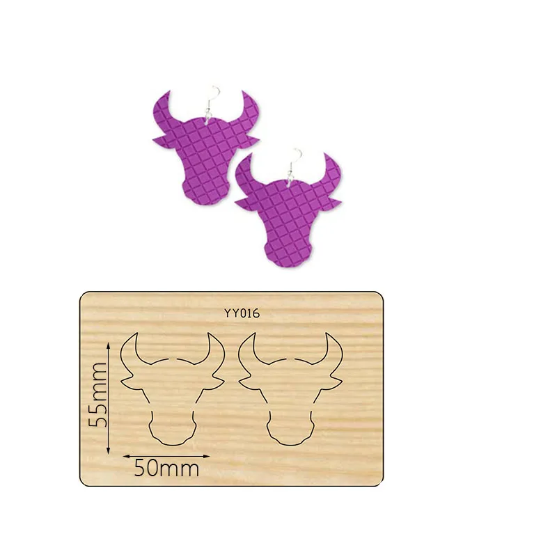 

Bull head earrings cutting dies die cut & wooden dies Suitable for common die cutting machines on the marke dies scrapbooking