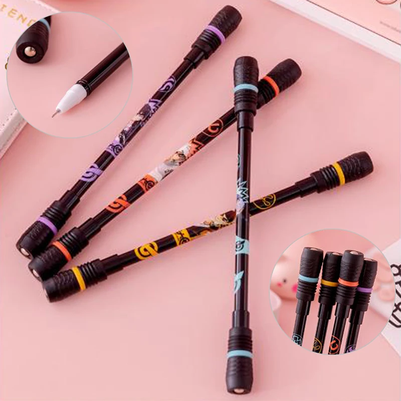 1個ランダムpenspinning非スリップコーティングされた紡績ペンチャンピオンローリング改善chile's学習事務用品