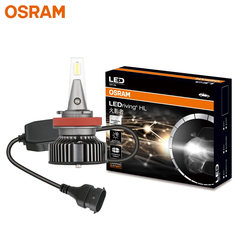 

OSRAM LED H8 H11 H16 12V 25W HYZ LED Auto Head Light Fog Lamp 6000K Cool White Car Original Bulbs +140% More Bright 46211CW, 2X