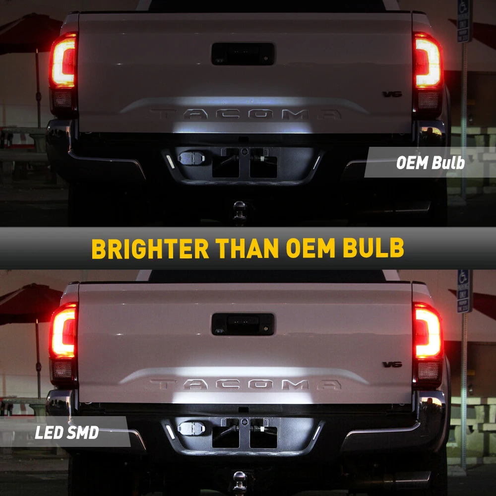 AUXITO 2Pcs For Toyota Tacoma Tundra 2016 2017 2018 2019 2020 2021 CANBUS Car LED License Number Plate Light Lamp White 12V