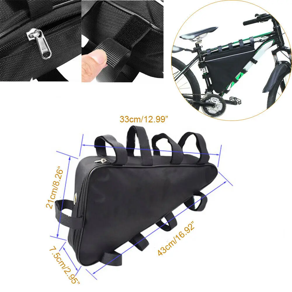 

Mountain Bike Bicycle Battery Triangle Bag Tube Frame Case Storage MTB for Triangle Lithium Lon 24/36/48/52V Battery 43*33cm