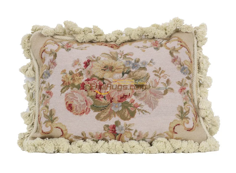 Imagem -02 - Hand Woven Pillow Palace Needlepoint Velvet Embroidered Pillow Victorian Estilo Embroidered Cushion Thickened