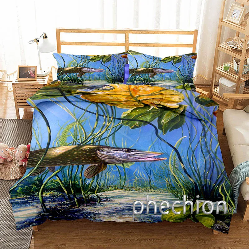 New Carp Hunter Art 3D Printed Cover Set Twin Full Queen King Size Bedding Set Bed Linens Bedclothes for Young K157