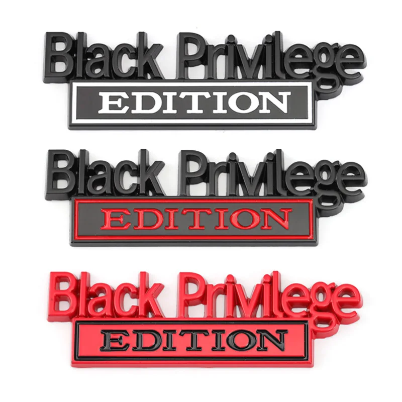 Black Privilege Edition Badge Emblem Sticker Grille for Jeep Ford F150 F250 F350 Chevy Silverado 1500 2500 Chevrolet C10 C15