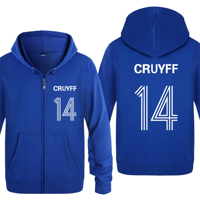 Zipper Hoodies Men JOHAN CRUYFF 14 Printed Mens Hoodie Fleece Long Sleeve Man\'s Jacket Sweatshirt Fitness Tracksuit Fans Coat