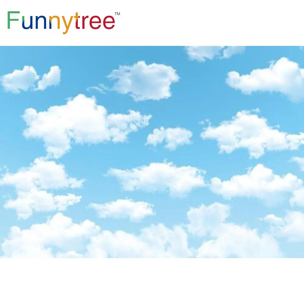 

Фон Funnytree для фотосъемки с изображением голубого неба, белых облаков, дня рождения, вечеринки в честь рождения ребенка, новорожденного, путешествия, авиатора, приветственный Фотофон