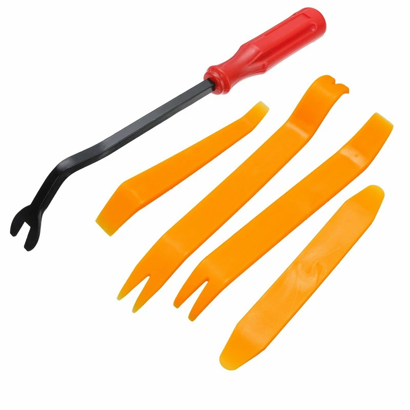 5pcs Auto Door Clip Panel Trim Removal Tool Kits Navigation Blades Disassembly Plastic Car Interior Car Door Trim Removal Tool