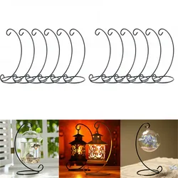 23cm Hanging Ornament Holder for Home Decoration, Plant Stand Hanger, Iron Art, Retro Glass Ball Hanging Stand Holder, 10Pcs