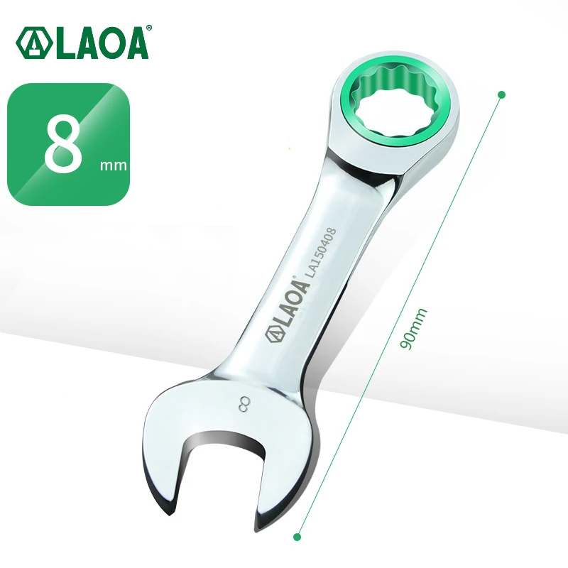 LAOA Short Ratchet Wrench 5.5-15mm Adjustable Key CR-V Monkey Wrench for Car Vehicle Auto Replacement Parts DIY Hand Tools