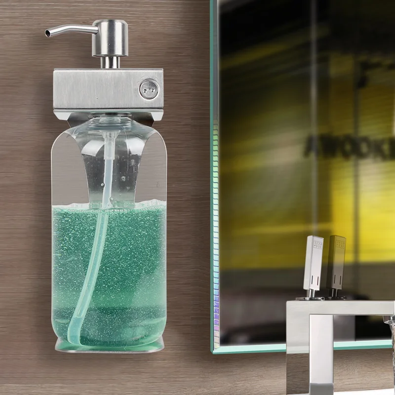 Imagem -04 - Único e Duplo Triplo Soap Dispenser Wall-mounted Manual Imprensa Plastic Shampoo Shower Bottle Aço Inoxidável Novo