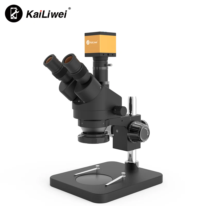 Microscópio Trinocular Preto Estéreo Profissional ce Solda Opcional Microscopio Mechanic