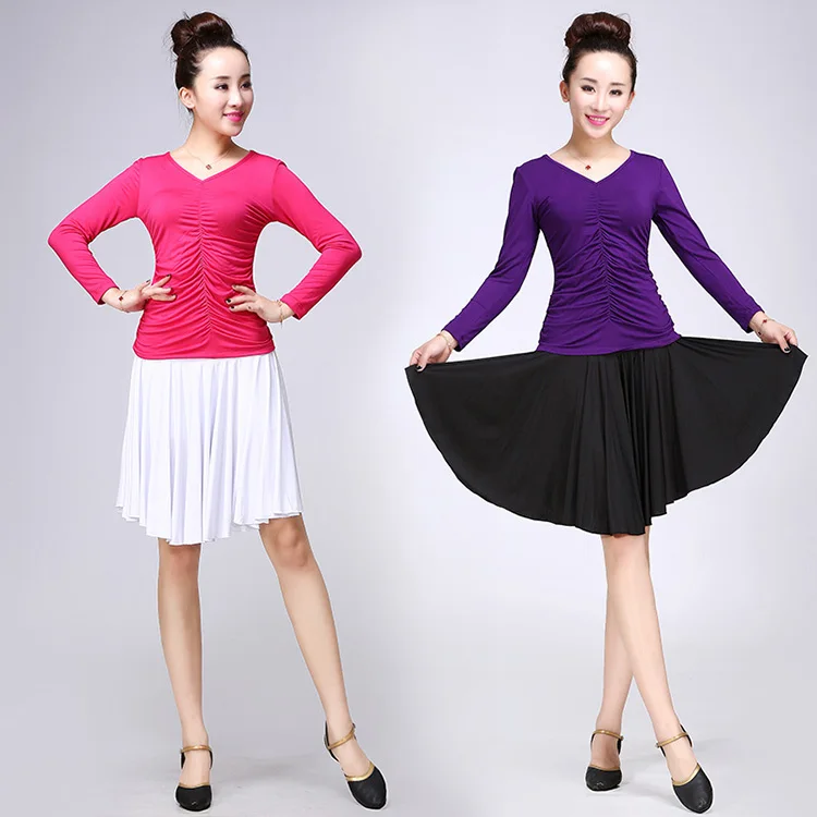 Women Latin Skirt Salsa Tango Rumba Cha Cha Ballroom Dance Dress Skirt Black Purple Square Dance Latin Dance Dress for Women