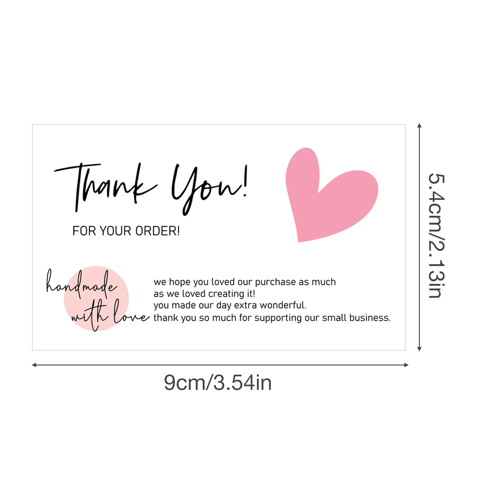 30 teile/paket Rosa Danke Karte Für Unterstützung Business Paket Dekoration Visitenkarte Handgemachte Mit Liebe Für Verkäufer Freundliche