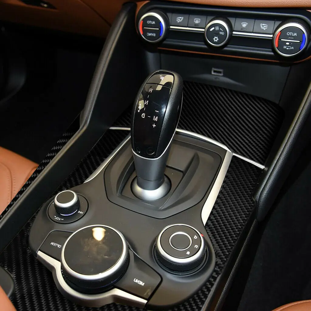 

Carbon Fiber Car Central Console Gear Shift Panel CoverTrim For Alfa Romeo Giulia 2017-2019