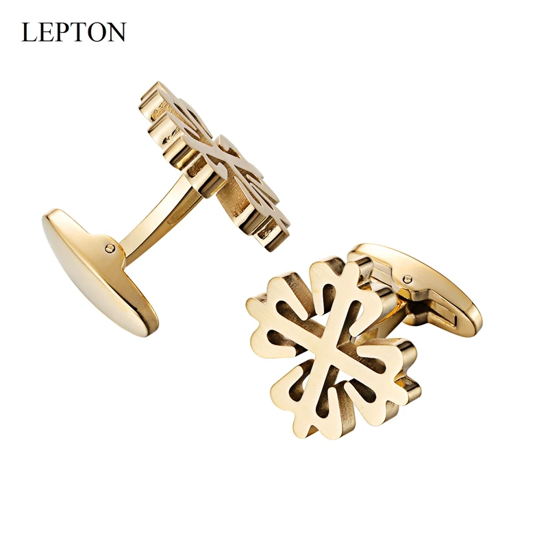 New 18K Gold Plated Crusaders Cufflinks Lepton Matte Stainless Steel Cufflink For Mens Wedding Groom Business Cuff Links Gemelos