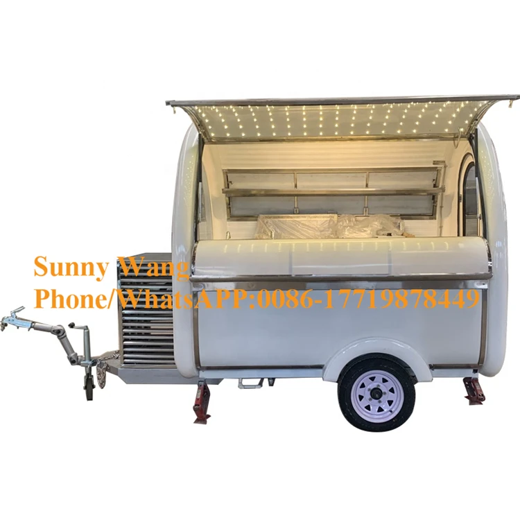 عربة غذاء متنقلة 2.2 متر للبيع هامبرغر وجبة خفيفة قهوة هوت دوج مقطورة الغذاء الصيني مركبة مع الضوء المحيط